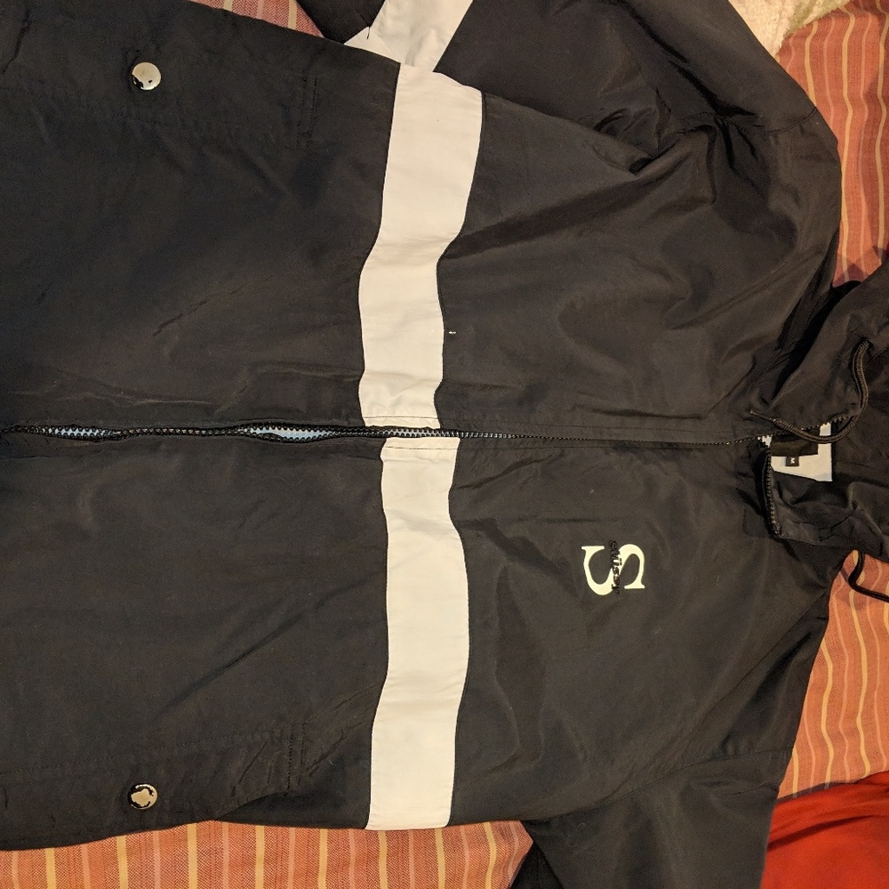 Stussy black wind breaker